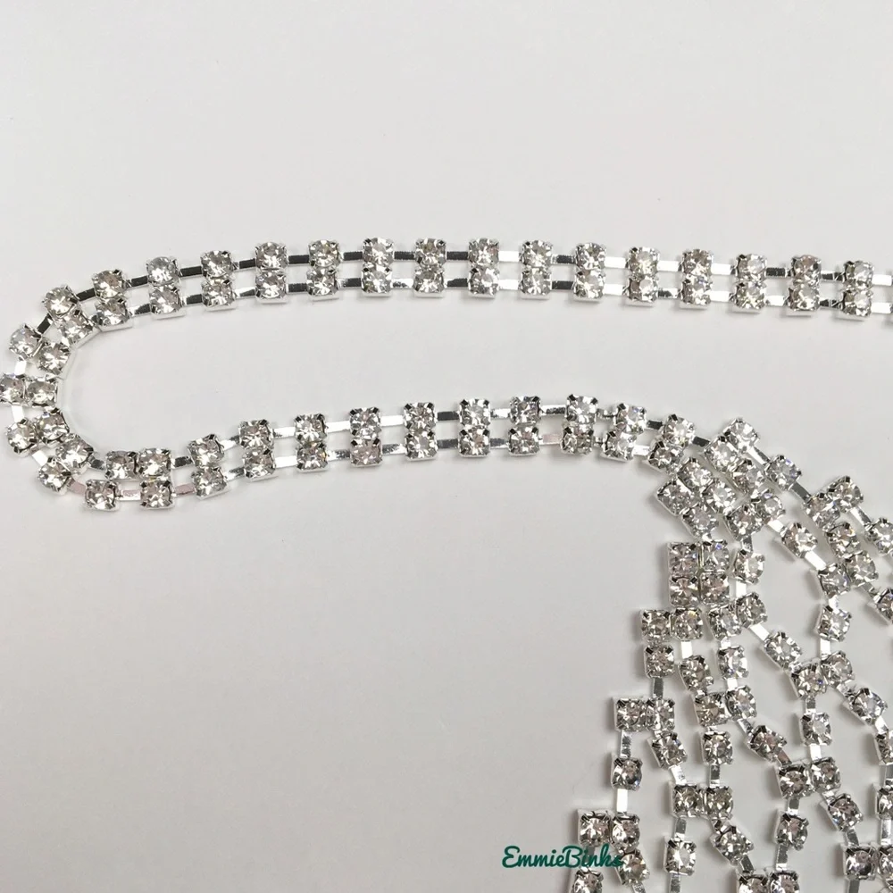 New Rhinestone Bra Top Body Chain Bikini Accent - Picture 6 of 16